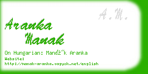 aranka manak business card